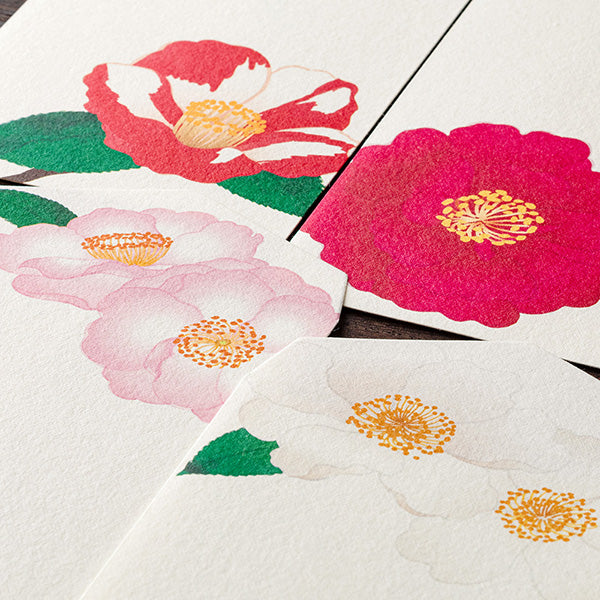 Midori Envelopes 118 Four Designs Camellia Sasanqua