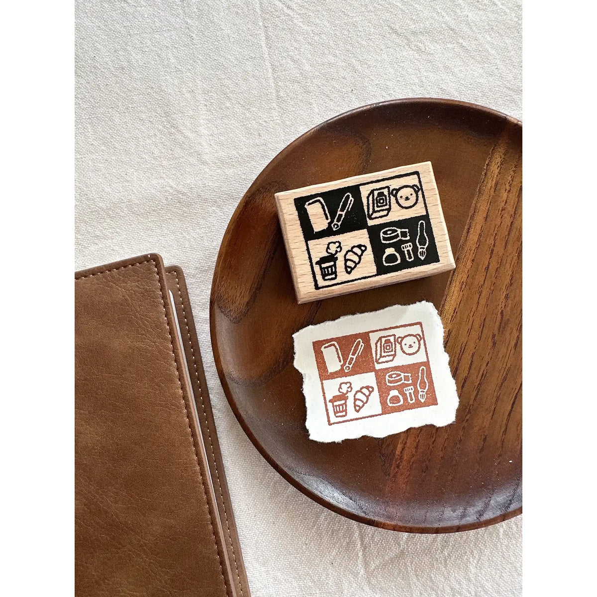 Bloom Paper Studio - Bear Vibes Wooden Stamp