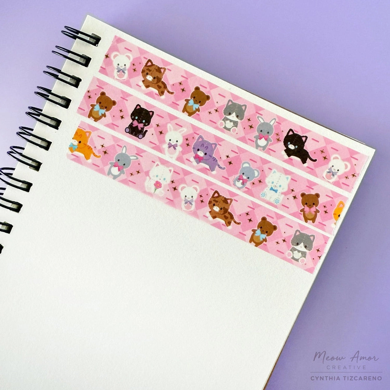 Meow Amor Creative - Plushie Cats Gold Foil Washi Tape