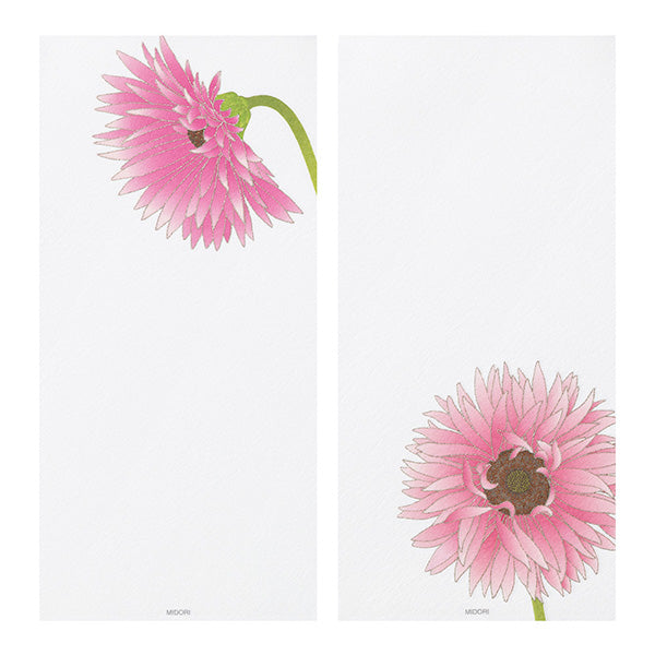 Midori Message Letter Pad 584 Silk Printing Gerbera