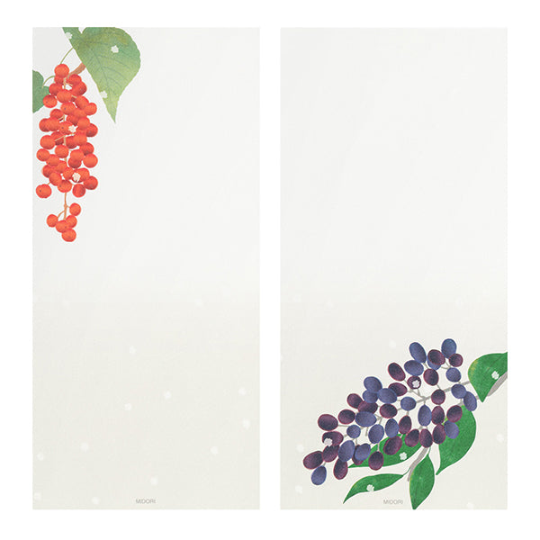 Midori Message Letter Pad 596 Four Designs Winter Fruit