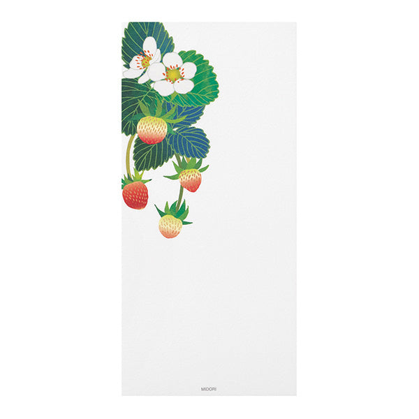 Midori Message Letter Pad - Foil Stamping Strawberry 600