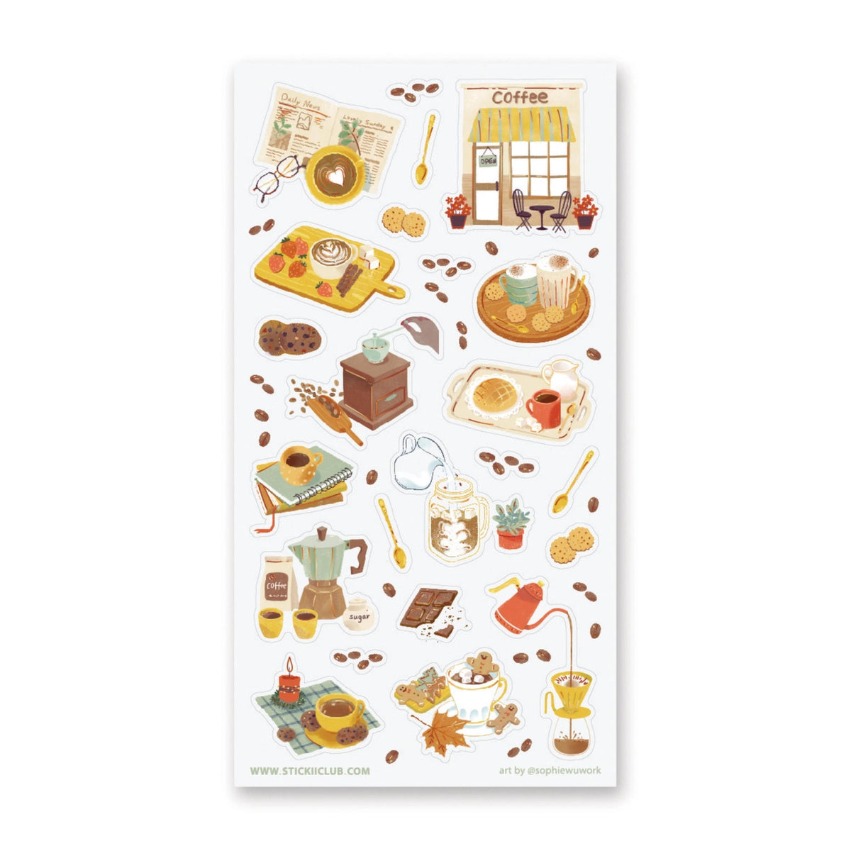 STICKII Sticker Sheet - My Favorite Cafe