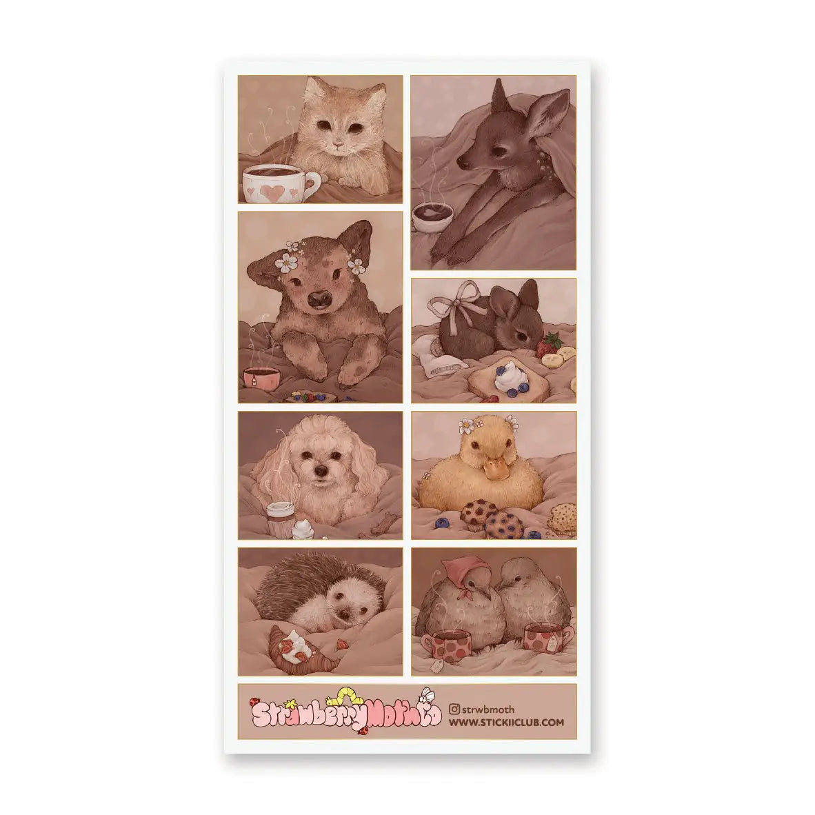 STICKII Sticker Sheet - Cuddly Coffee Shop