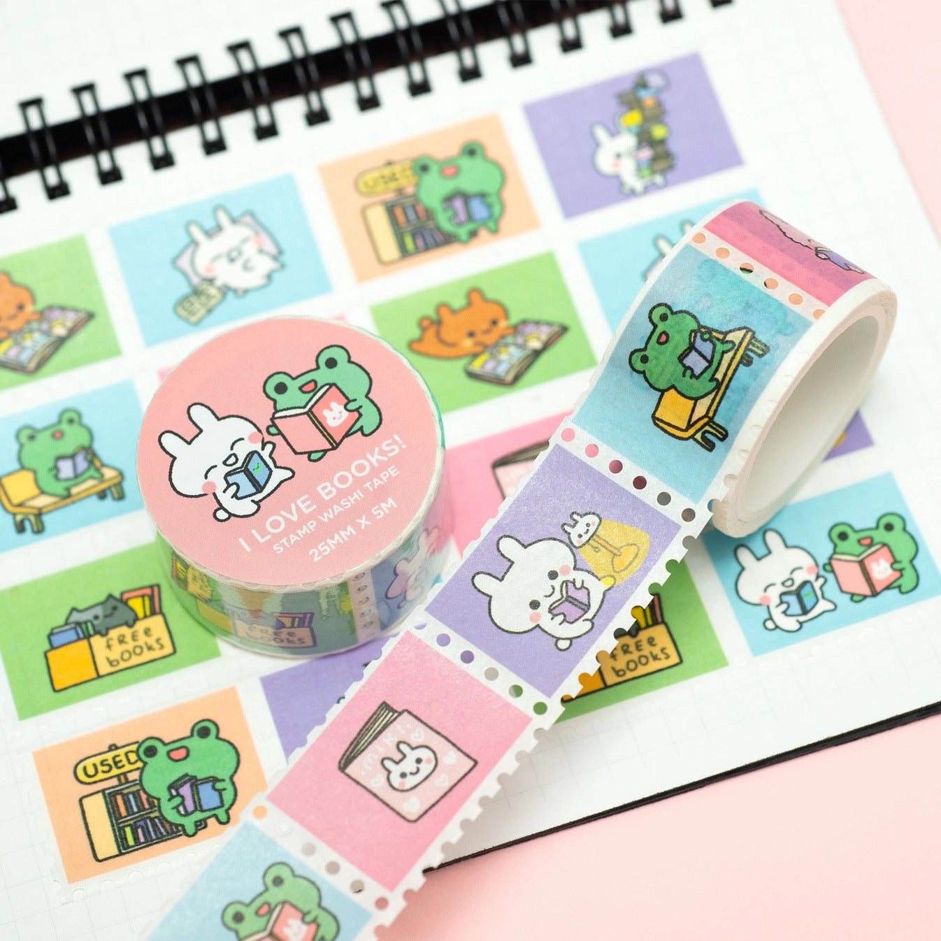 Robot Dance Battle - I Love Book Stamp Washi Tape
