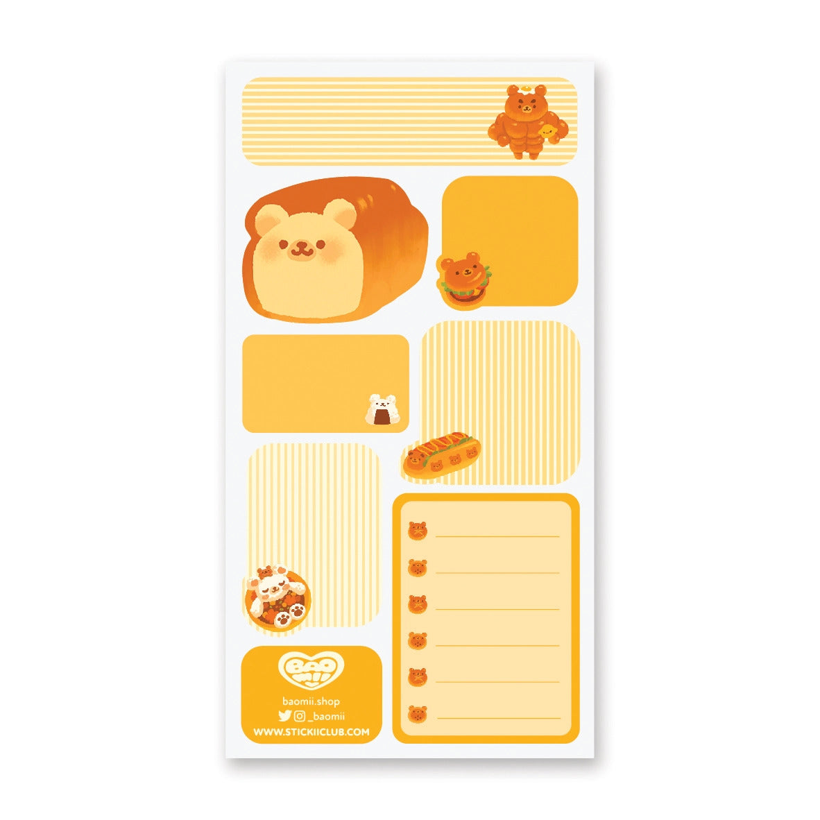 STICKII Sticker Sheet - Beary Kawaii Dishes'