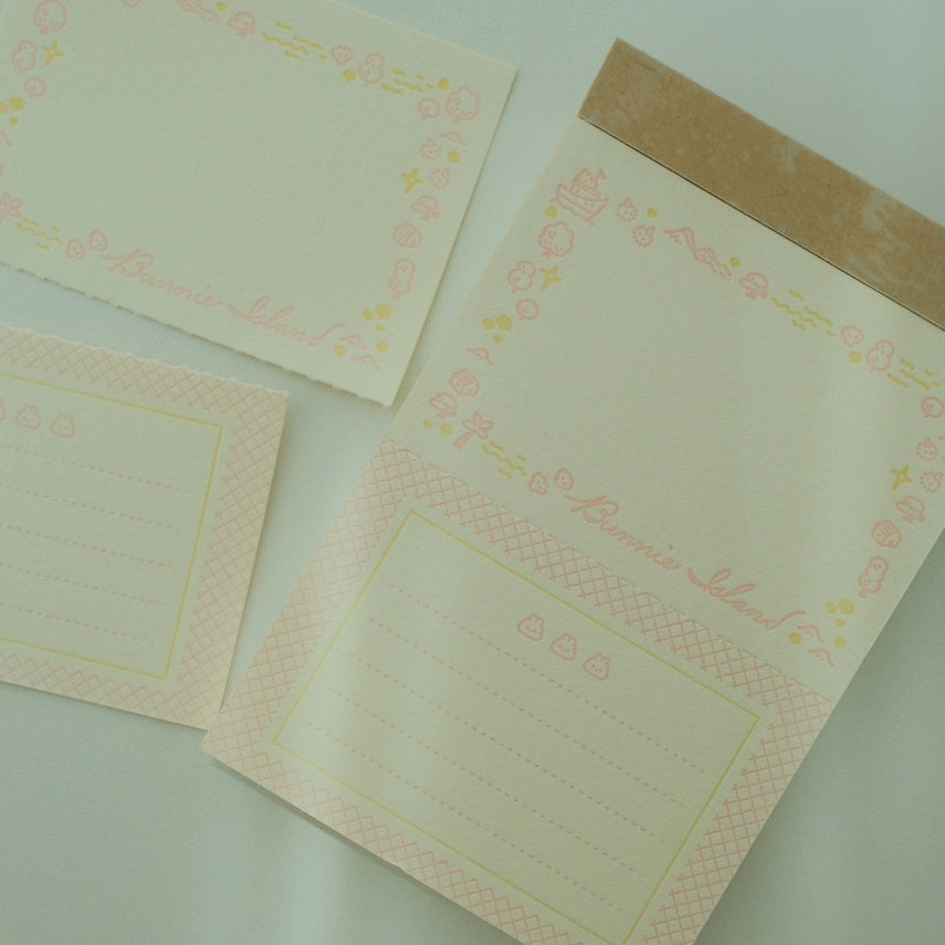 2jingis2jing - Letterpress Memo Pad - Bunnie Island