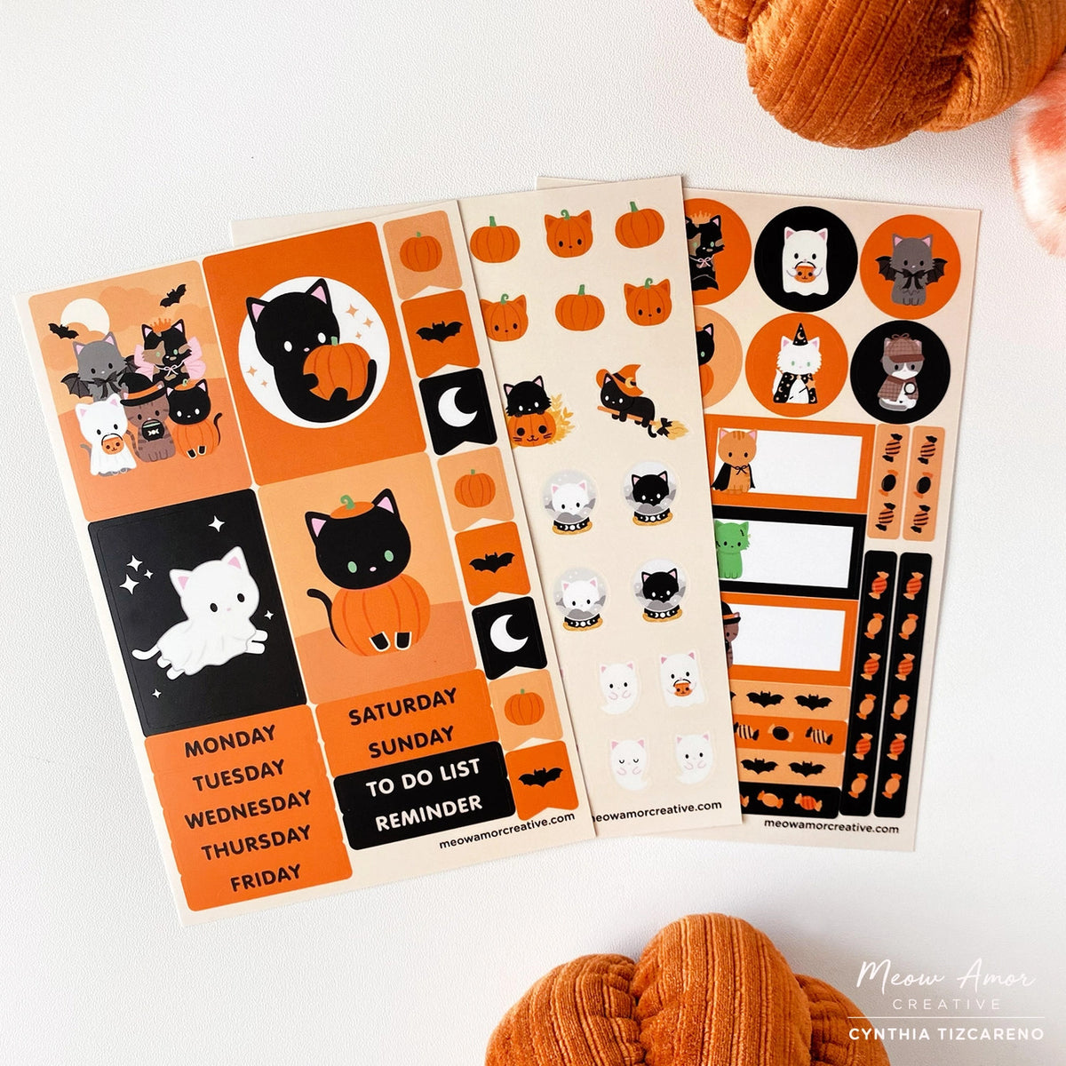 Meow Amor Creative - Cats Halloween Parade Planner Sticker Kit