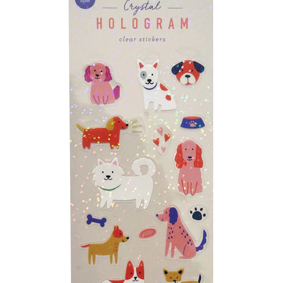 Girl of All Work - Dogs Crystal Hologram Clear Stickers