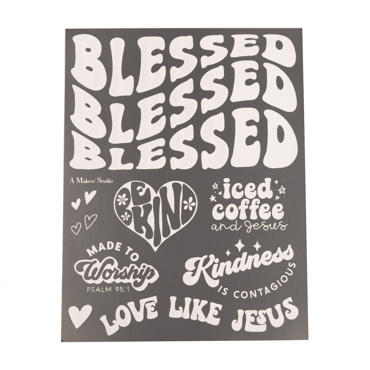 Maker's Studio - Retro Blessed - Mesh Stencil 8.5x11