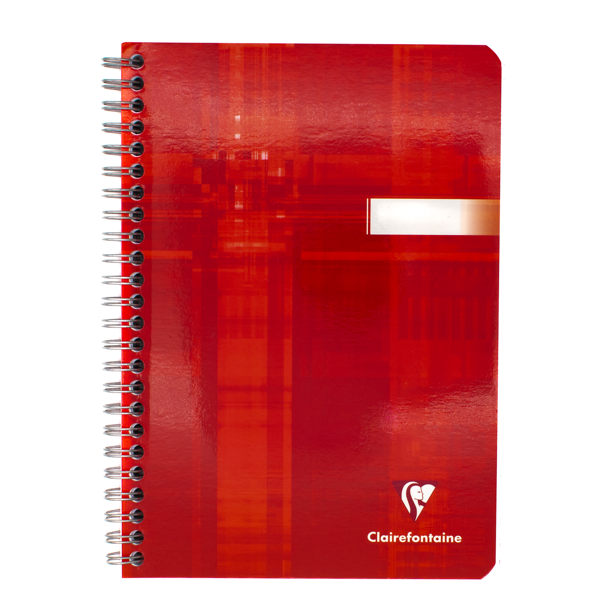 A red spiral-bound notebook with a silver wire binding and a white printed logo reading Clairefontaine near the bottom right, shown on a plain white background.