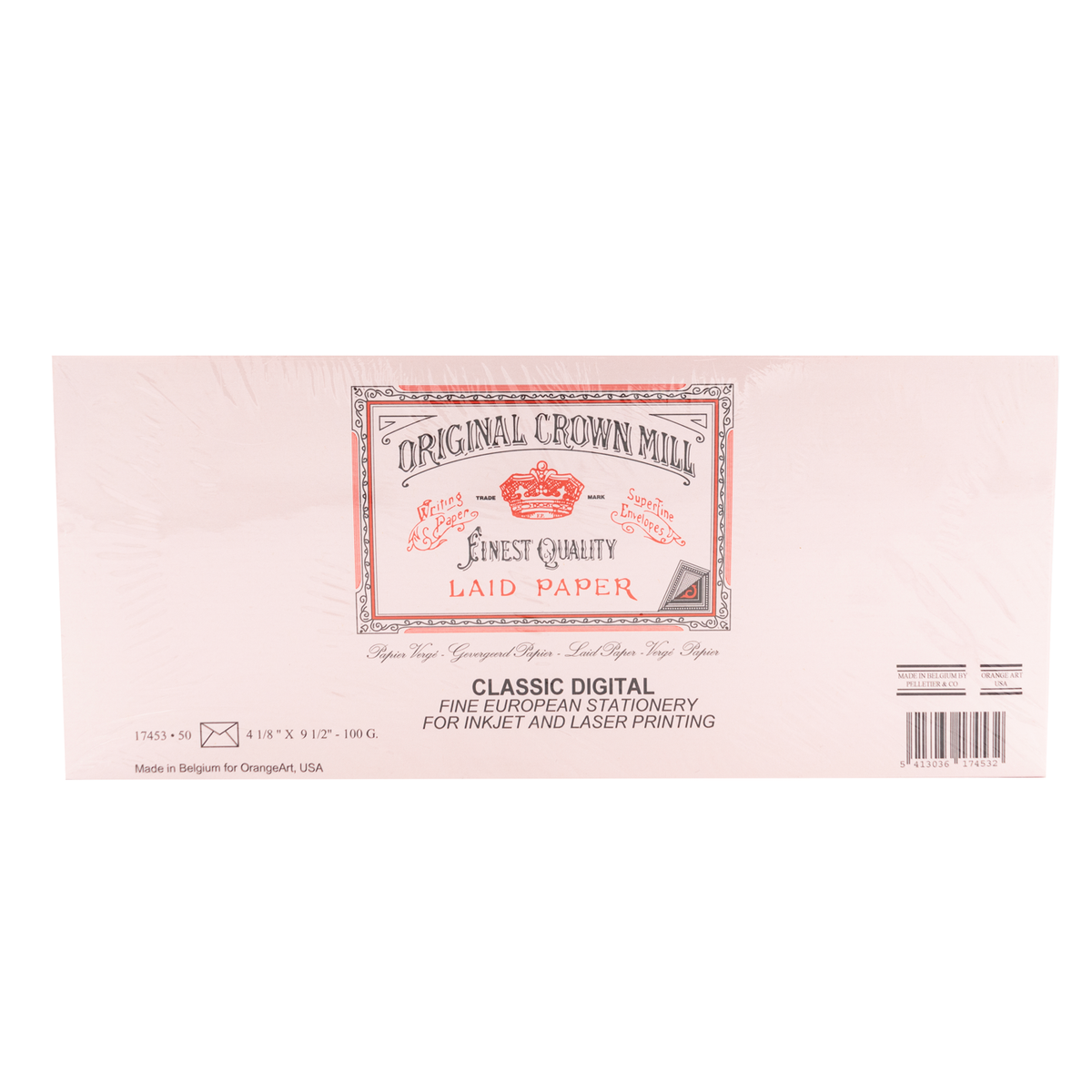 Original Crown Mill Classic Envelopes Pink A9 (4.125 x 9.5in) 50 Pack