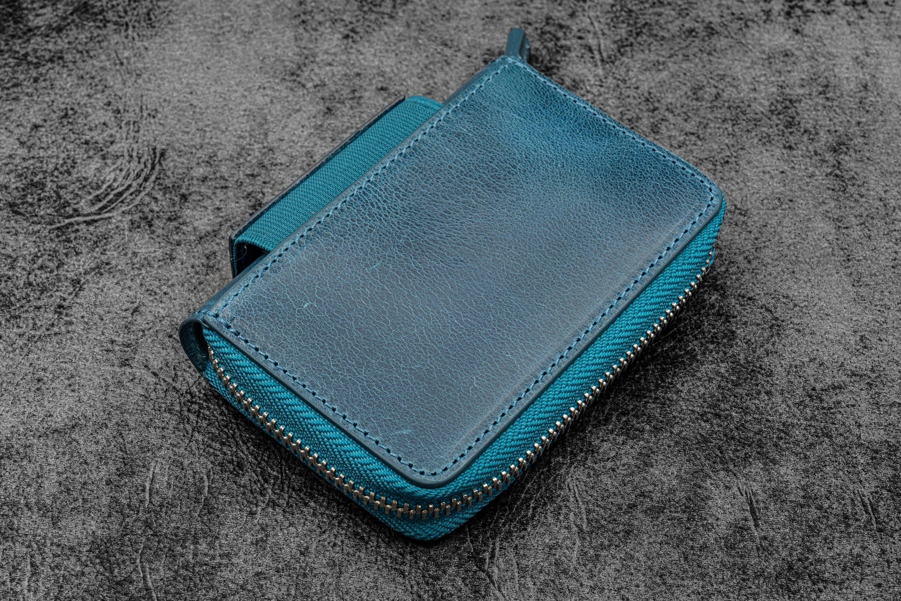 Galen Leather Co. EDC Wallet - Crazy Horse Ocean