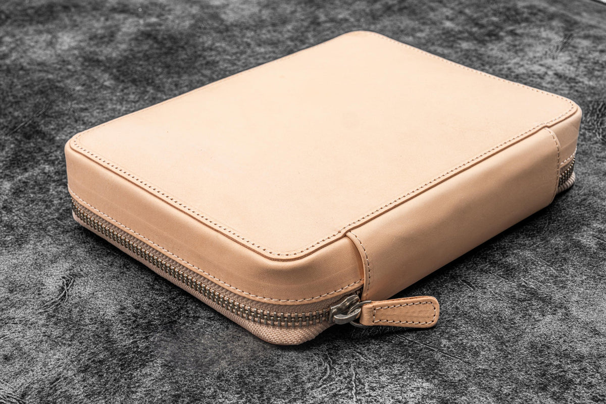 Galen Leather Co. Zippered A5 Wide Expansi Folio - Undyed Leather