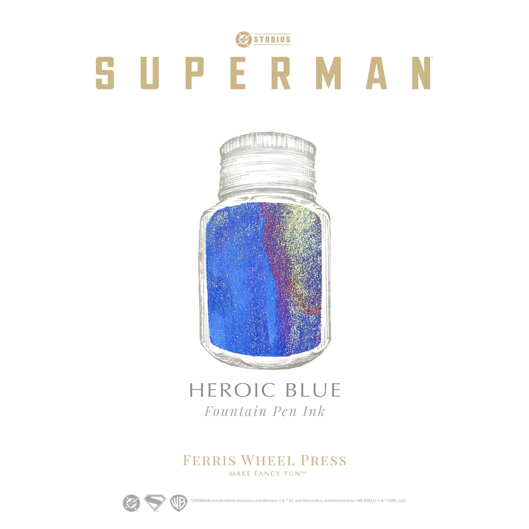 Ferris Wheel Press - Superman Heroic Blue Ink