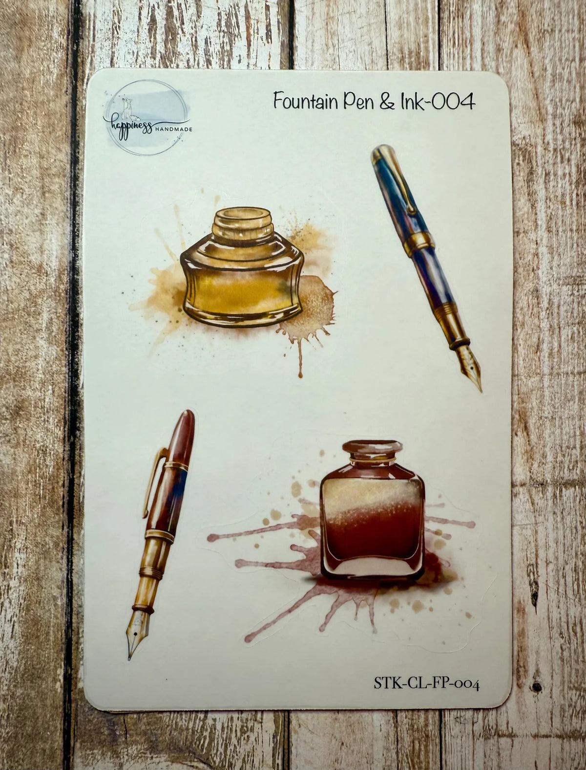 Happiness Handmade - Fountain Pen and Ink Sticker Sheet 04