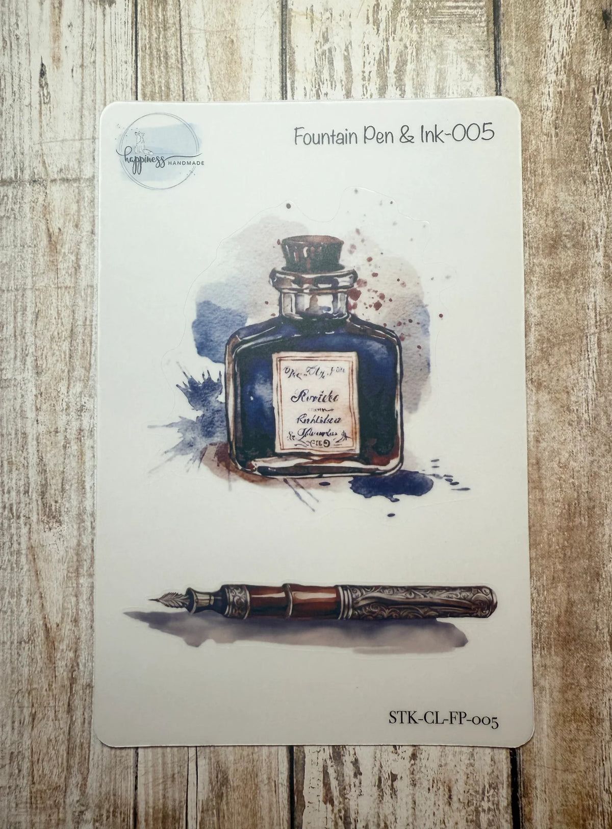 Happiness Handmade - Fountain Pen and Ink Sticker 005