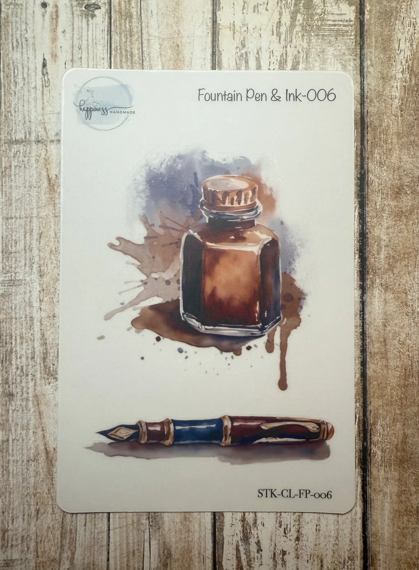 Happiness Handmade - Fountain Pen and Ink Sticker Sheet 006