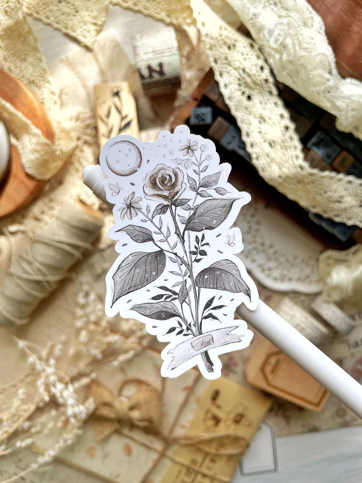 Leelajournals Vintage Rose Sticker