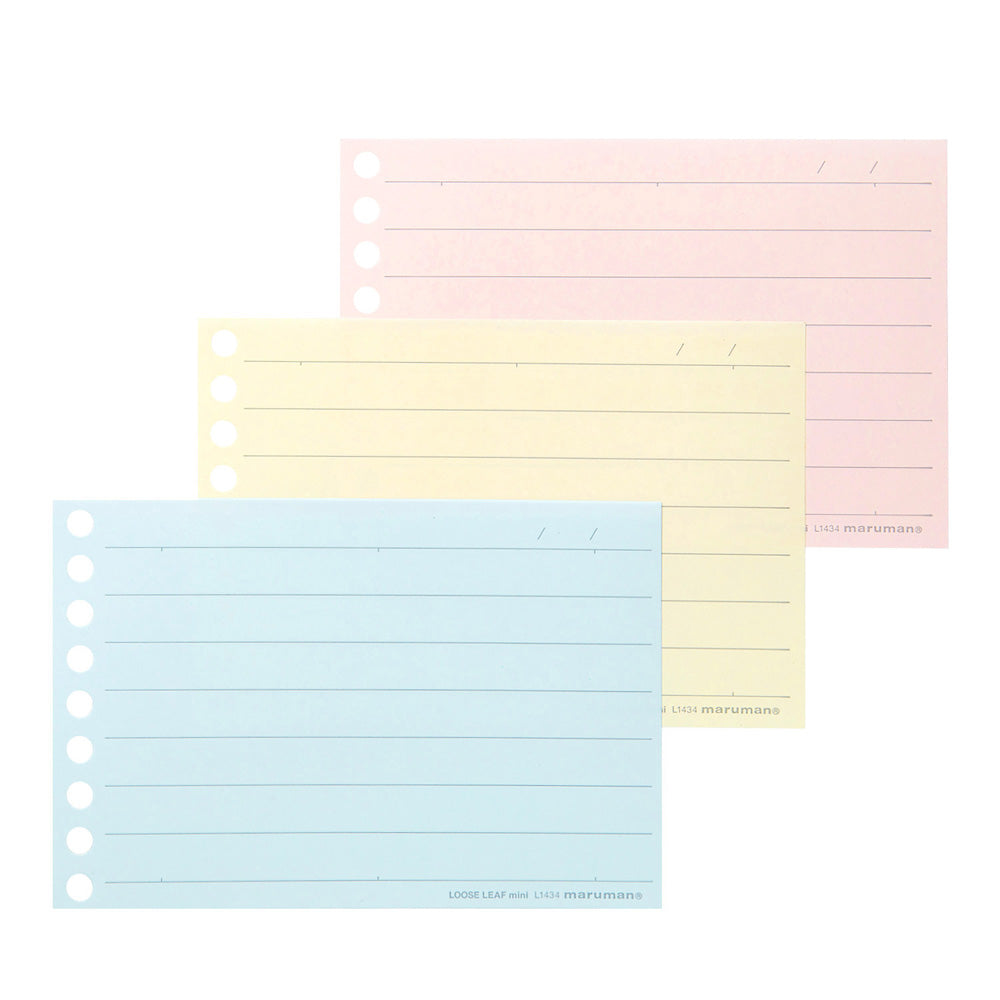 Maruman B7 Loose Leaf Mini 10mm Ruled 3 Color Assortment