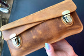 Galen Leather Co. Accordion Pouch - Crazy Horse Brown
