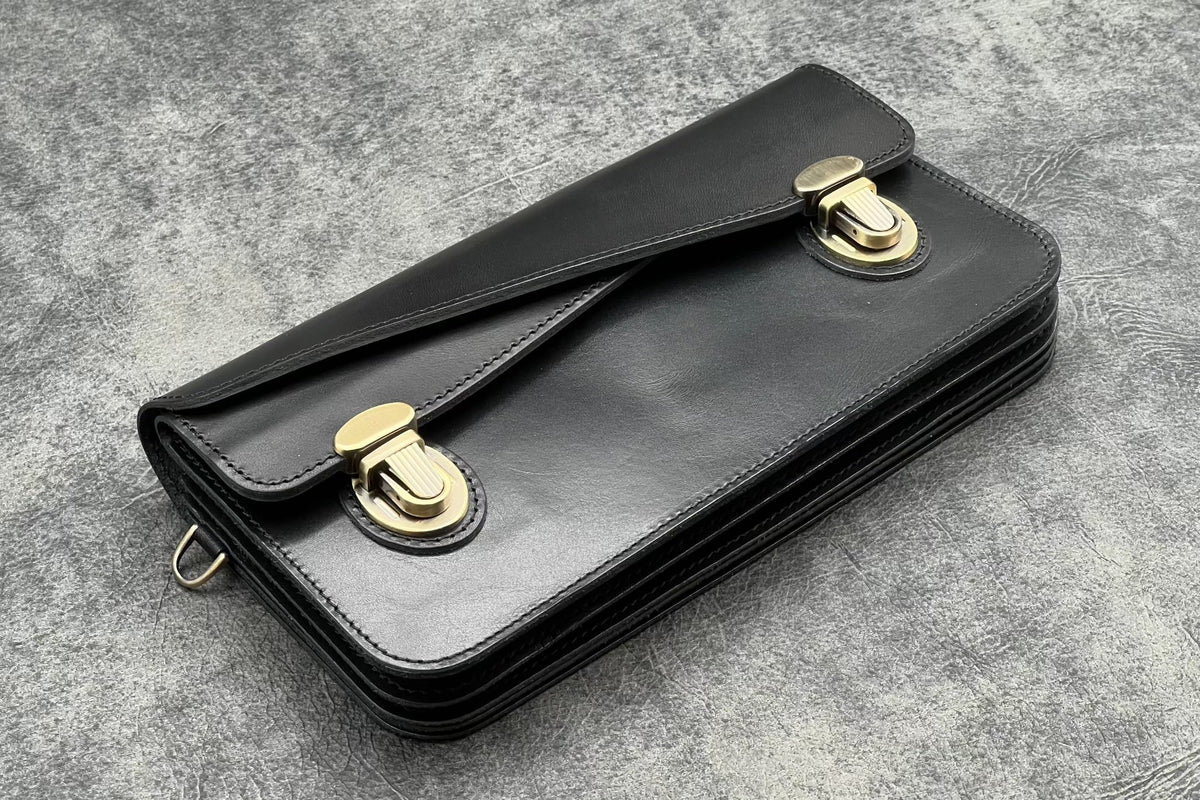 Galen Leather Co. Accordion Pouch - Black