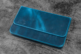 Galen Leather Co. Magnum Opus 12 Slot Hard Pen Case - Crazy Horse Ocean Blue