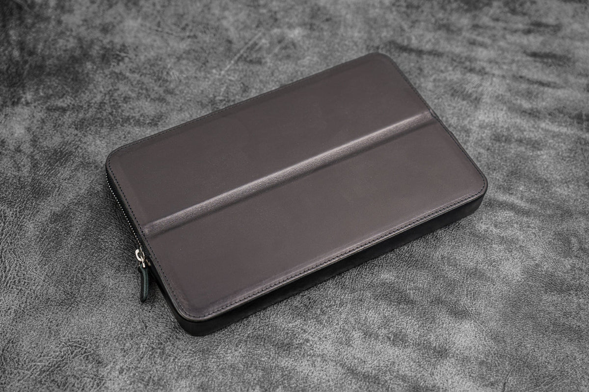 Galen Leather Co. Zipper Magnum Opus 12 Slot Hard Pen Case - Black