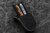 Galen Leather Co. Zipper Magnum Opus 2 Slot Hard Pen Case - Black