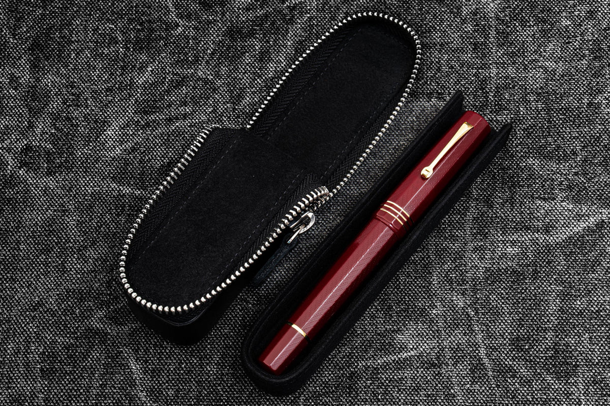 Galen Leather Co. Zipper Magnum Opus Single Slot Hard Pen Case - Black
