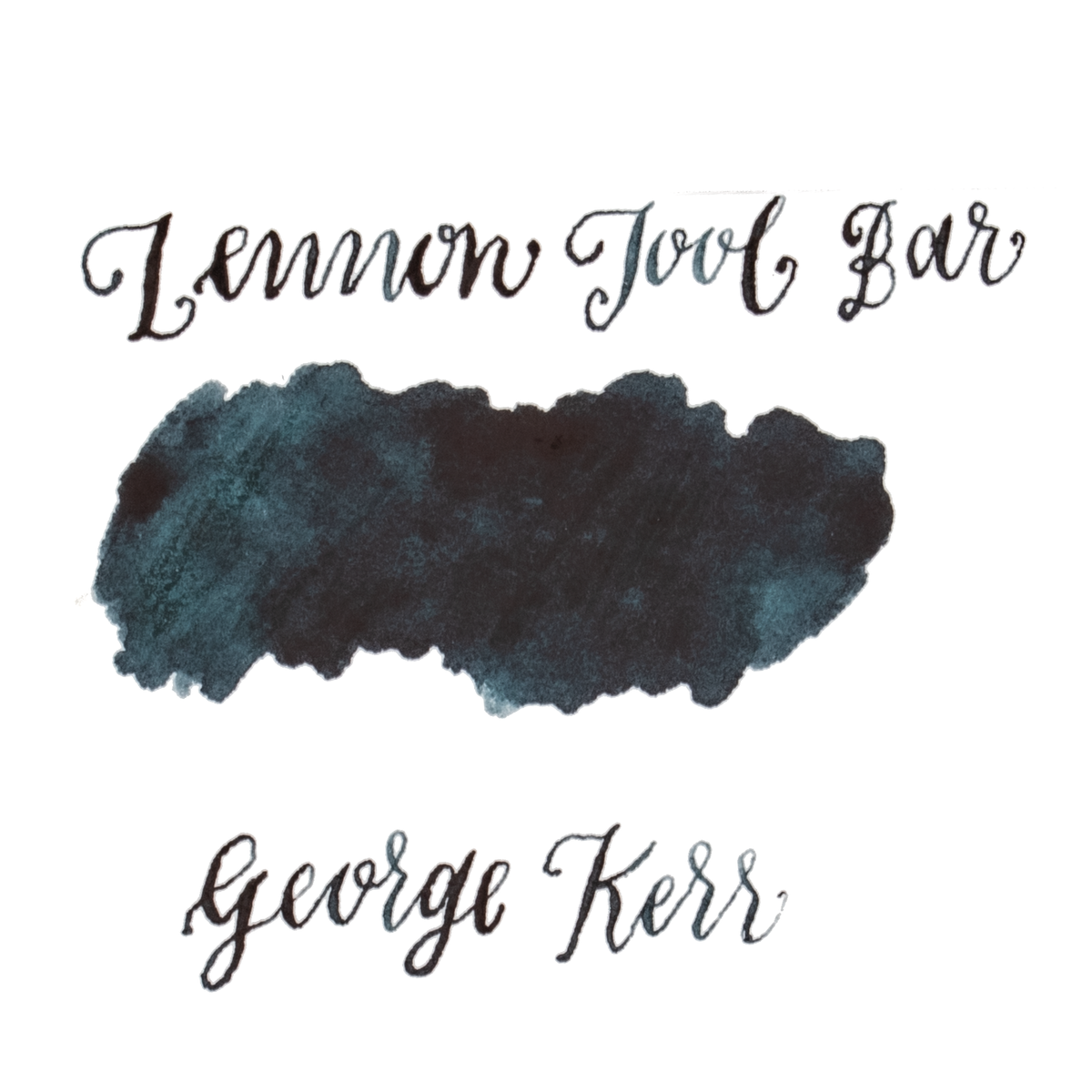 Dark teal-black ink swatch on a white background. Lennon Tool Bar 'George Kerr'