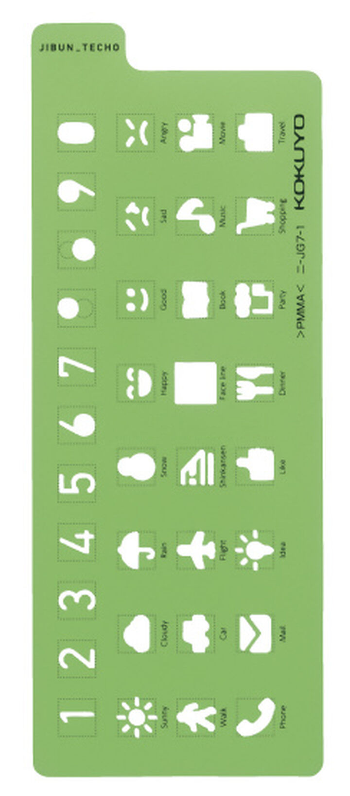 Kokuyo Jibun Techo Template- Numbers & Symbols