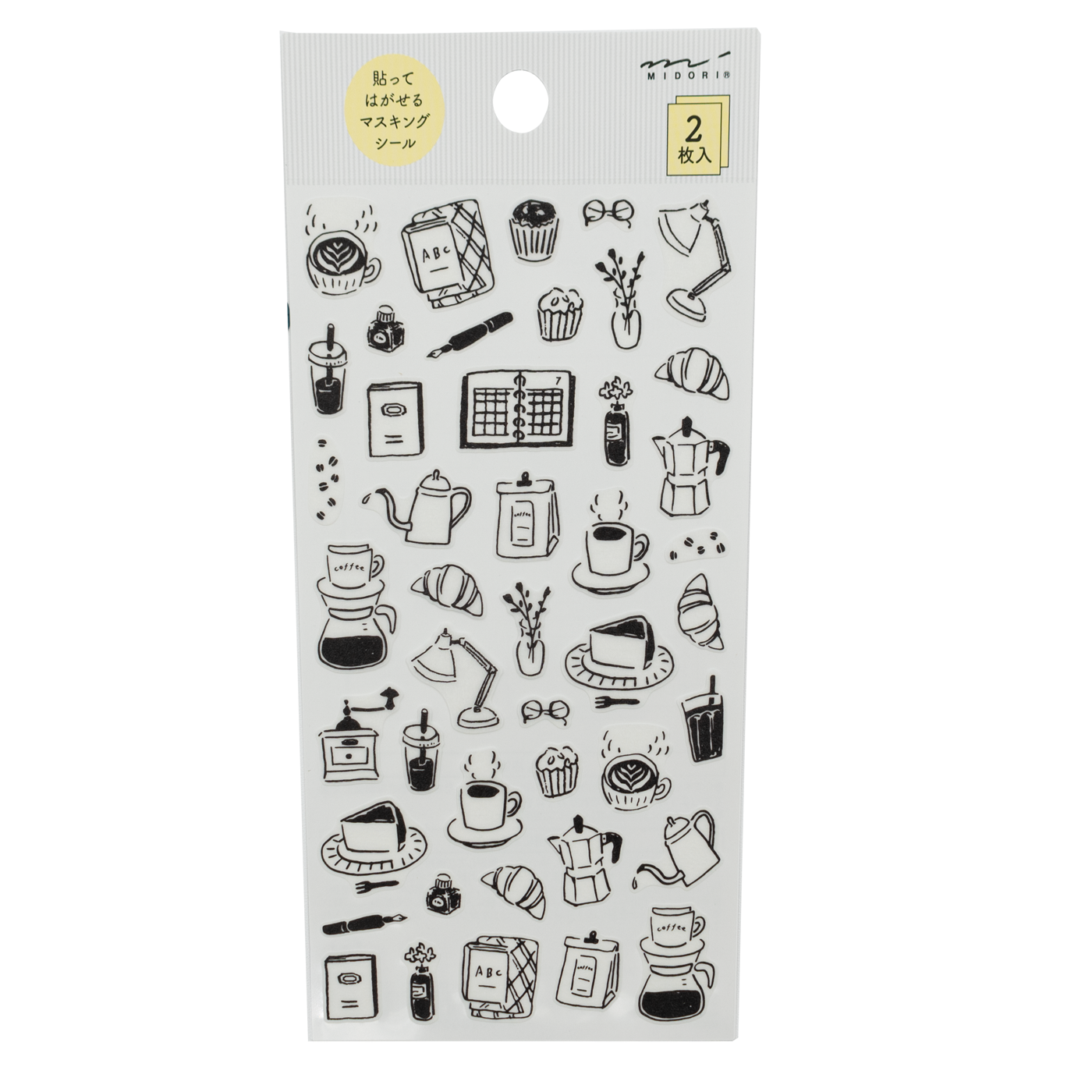 Midori Notebook Stickers - Monotone Cafe