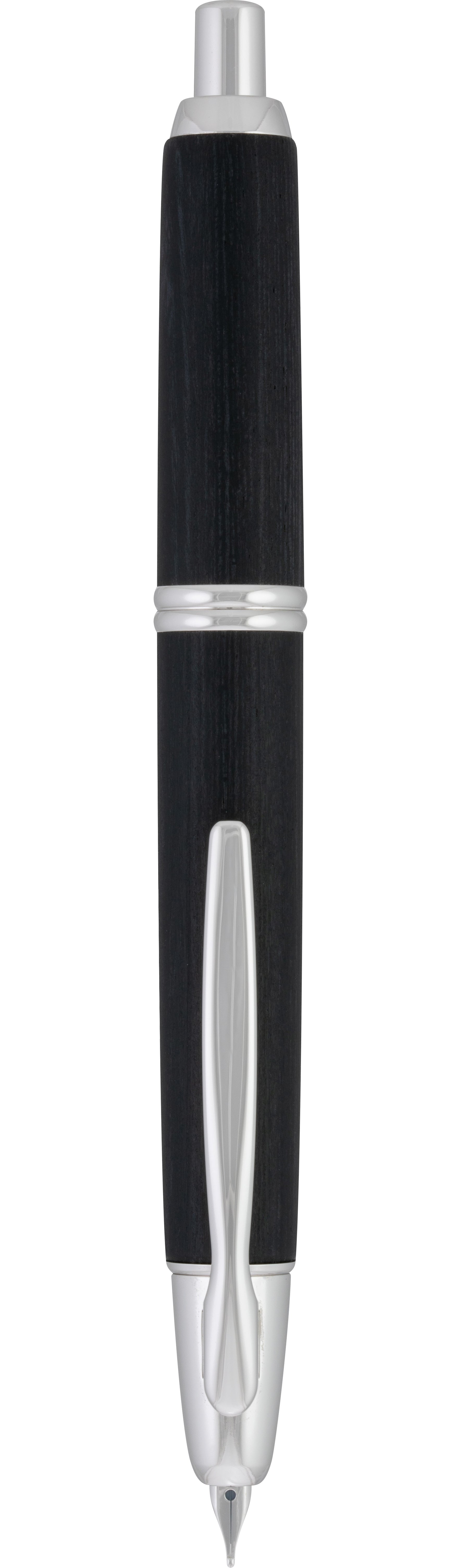 Pilot Vanishing Point Black Birchwood Rhodium Trim