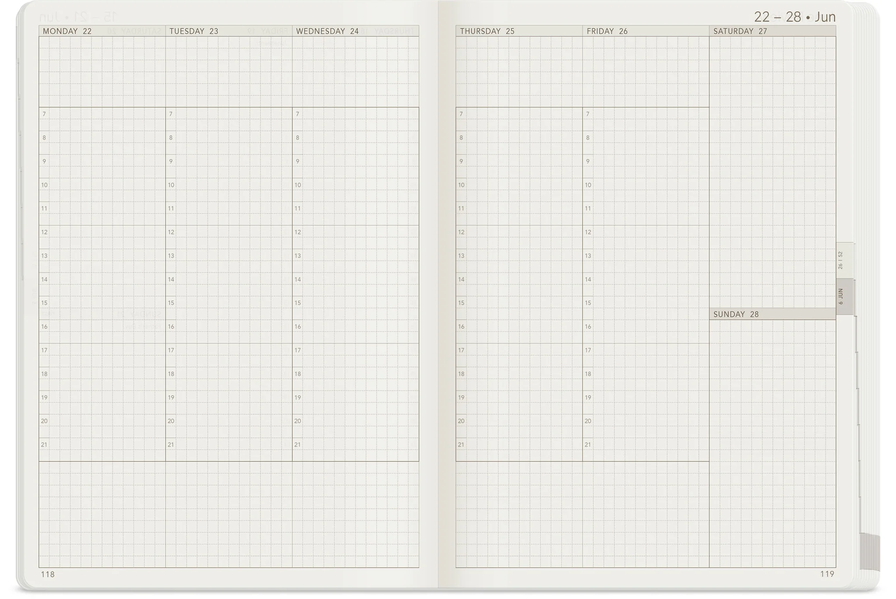 Wonderland222 2026 A6 Weekly Planner | All-in-One | Stacked Weekends - North Slope