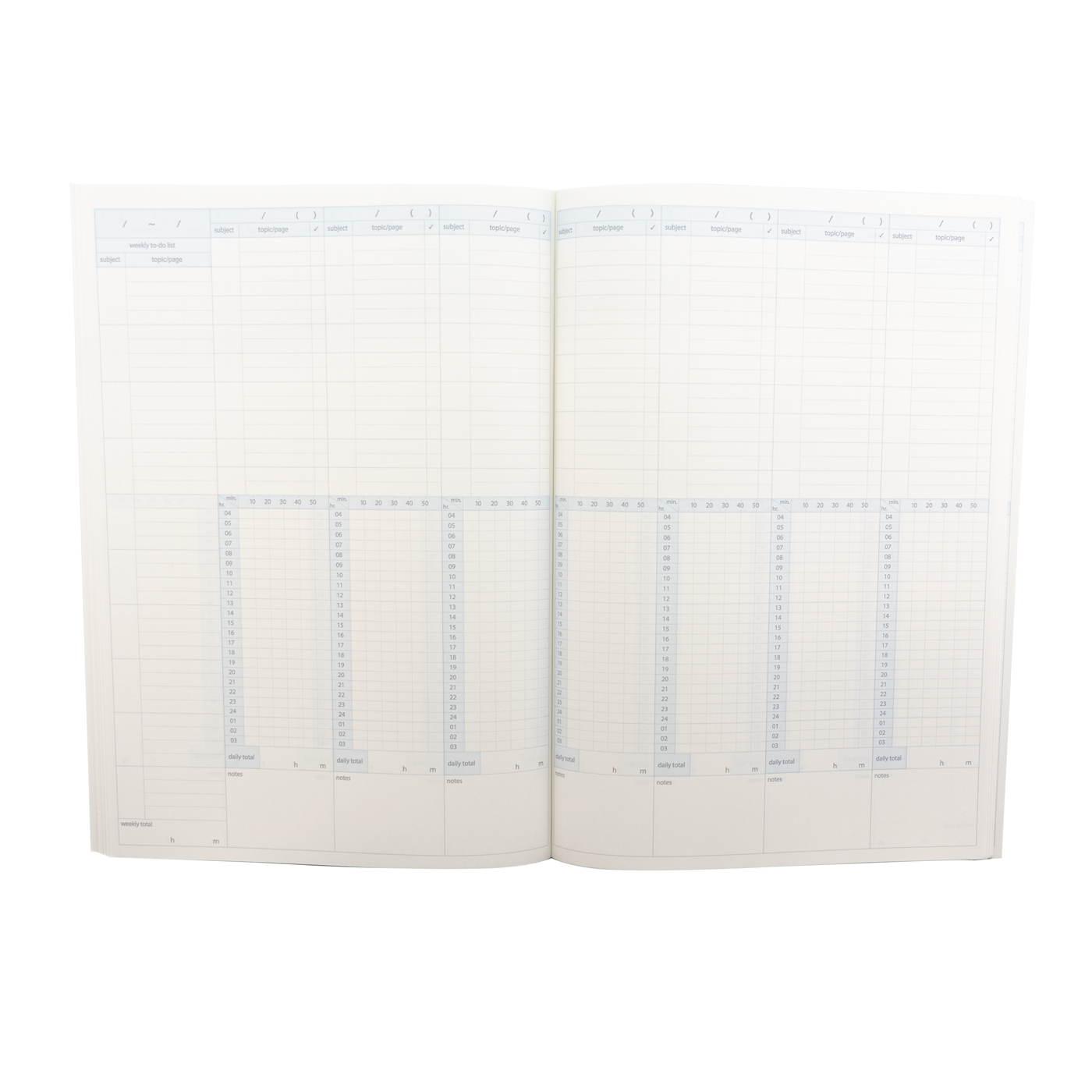 Kokuyo Campus Study Planner Weekly Visualized - Blue