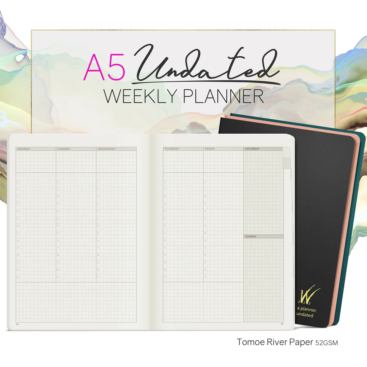 Wonderland222 Undated Weekly Planner A5 - Core - Stacked Weekends v.1