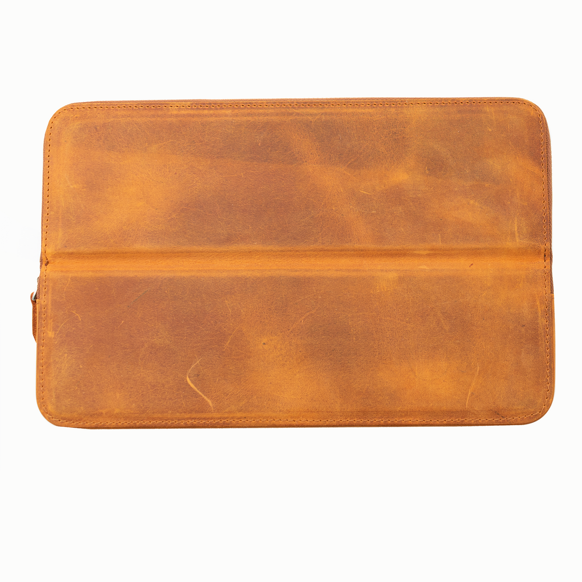 Galen Leather Co. Zipper Magnum Opus 12 Slot Hard Pen Case - Crazy Horse Brown