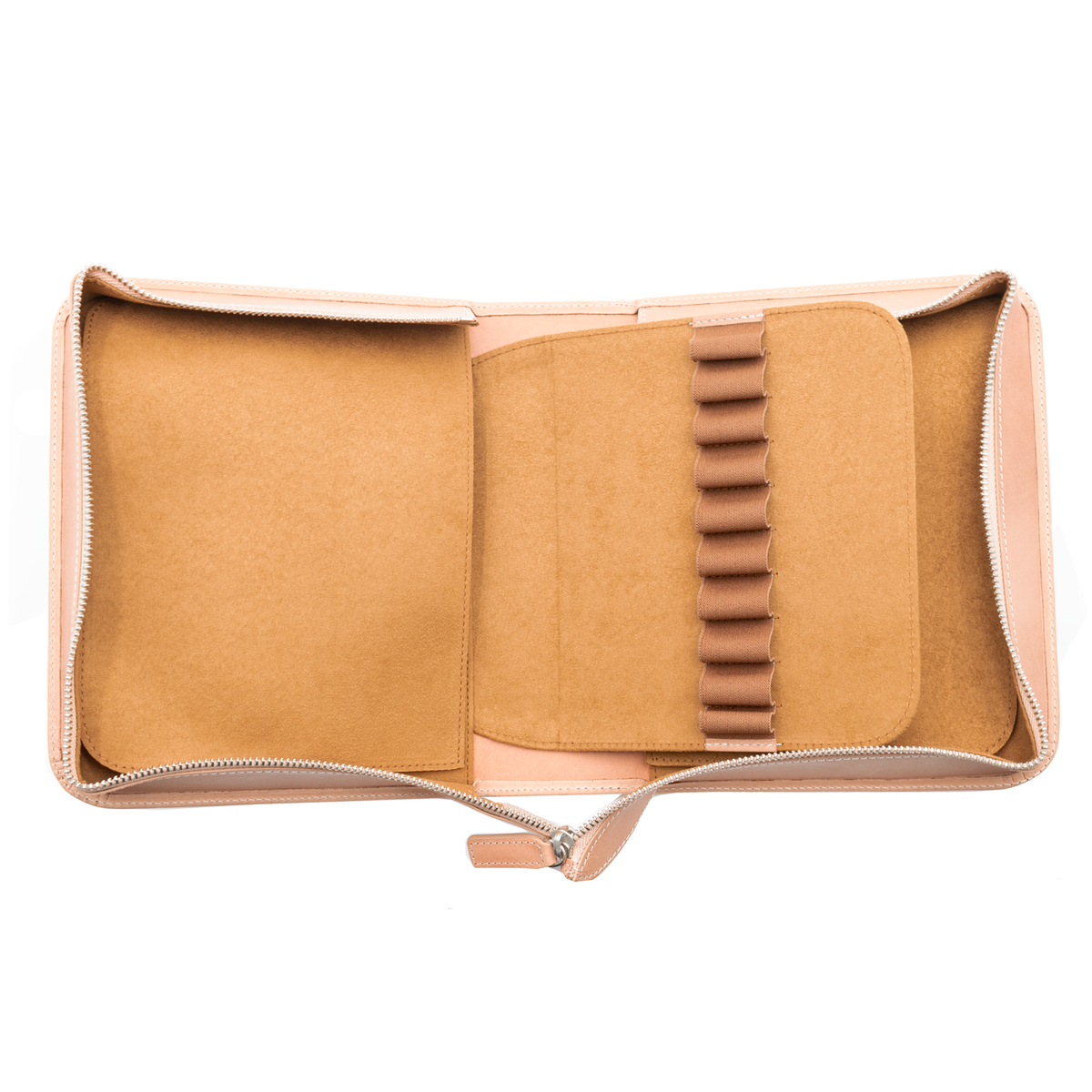 Galen Leather Co. Zippered 40 Slot Pen Case - Undyed Leather