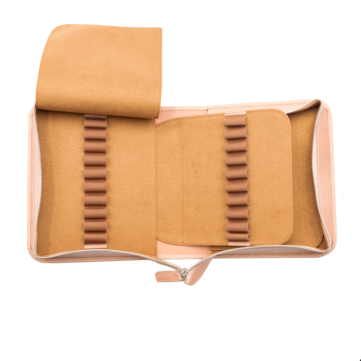 Galen Leather Co. Zippered 40 Slot Pen Case - Undyed Leather