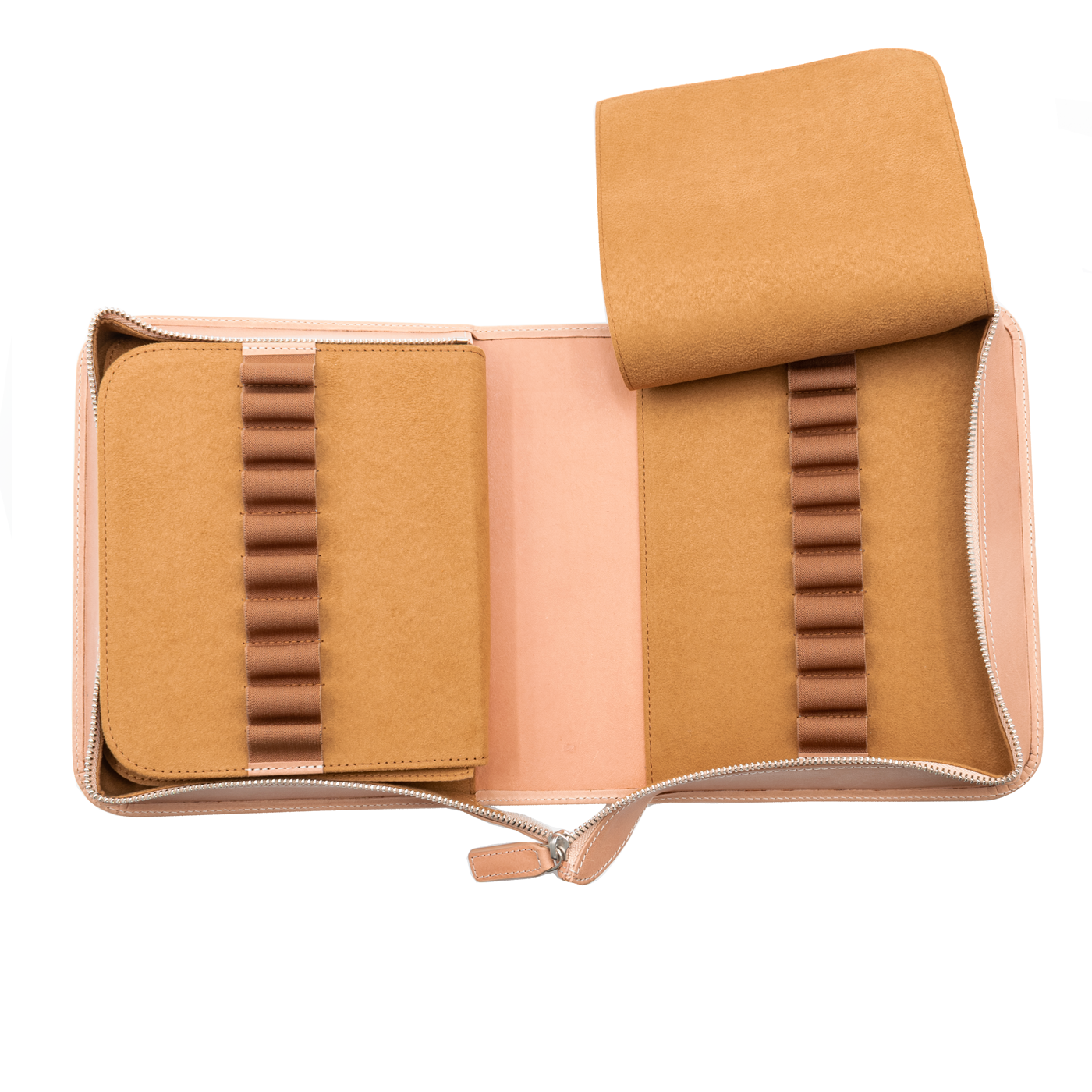 Galen Leather Co. Zippered 40 Slot Pen Case - Undyed Leather