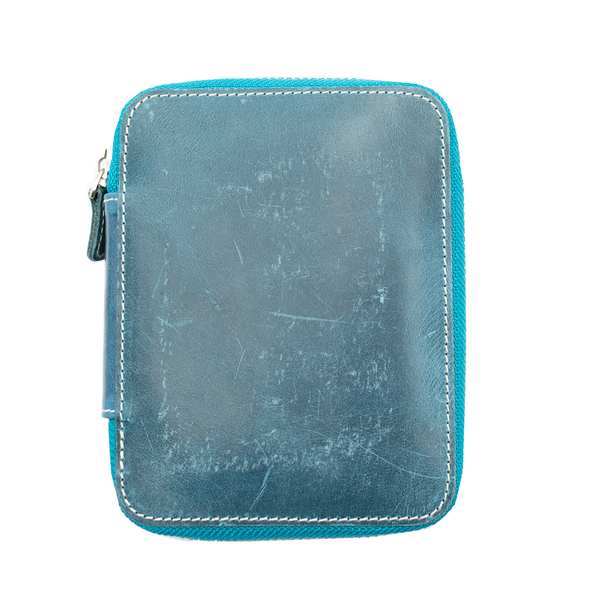 Galen Leather Co. Zippered Collector Pen Case for 14 Kawecos - Crazy Horse Ocean