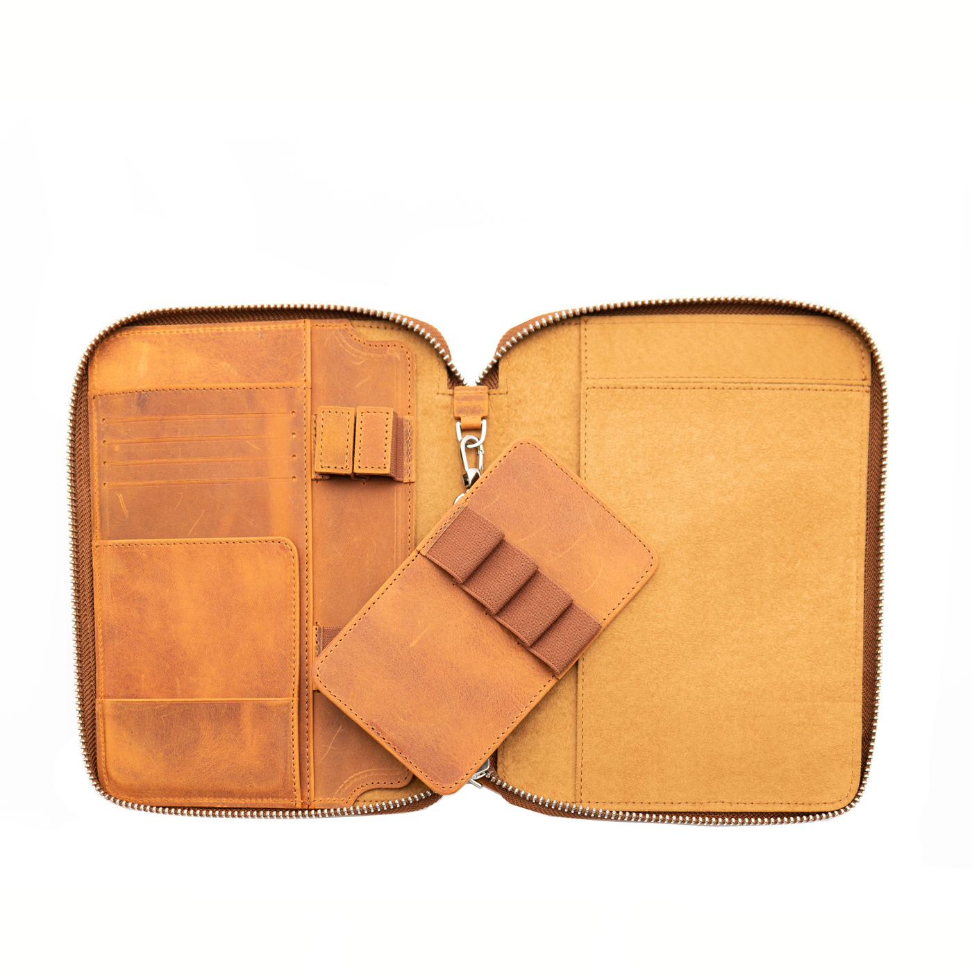 Galen Leather Co. Zippered A5 Notebook Folio - Crazy Horse Brown