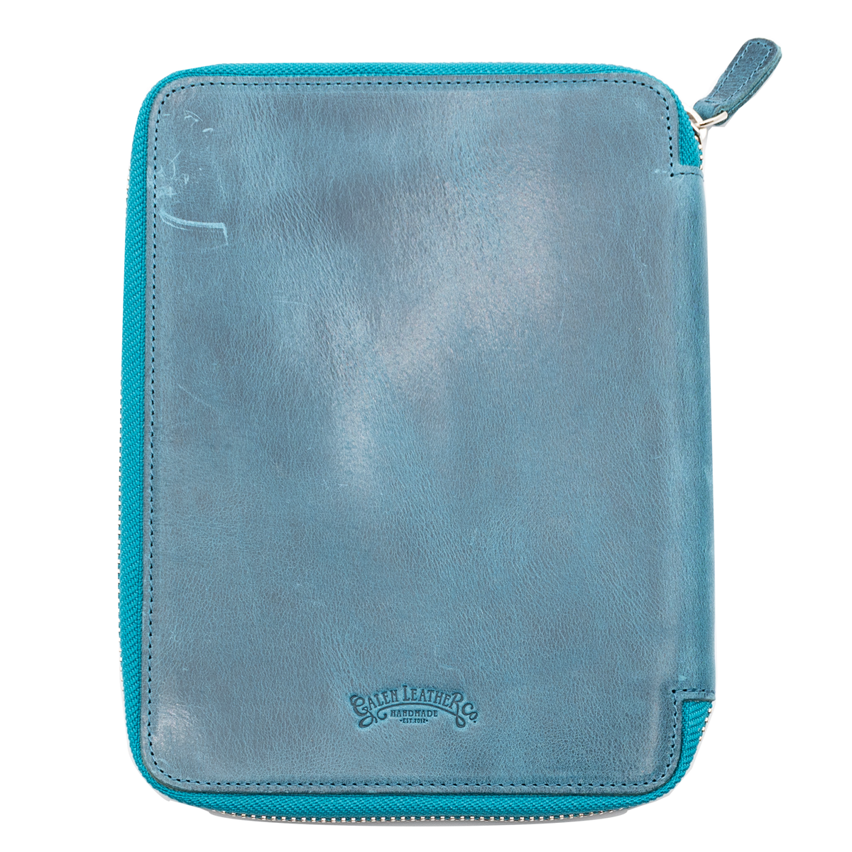 Galen Leather Co. Zippered A5 Notebook Folio - Crazy Horse Ocean