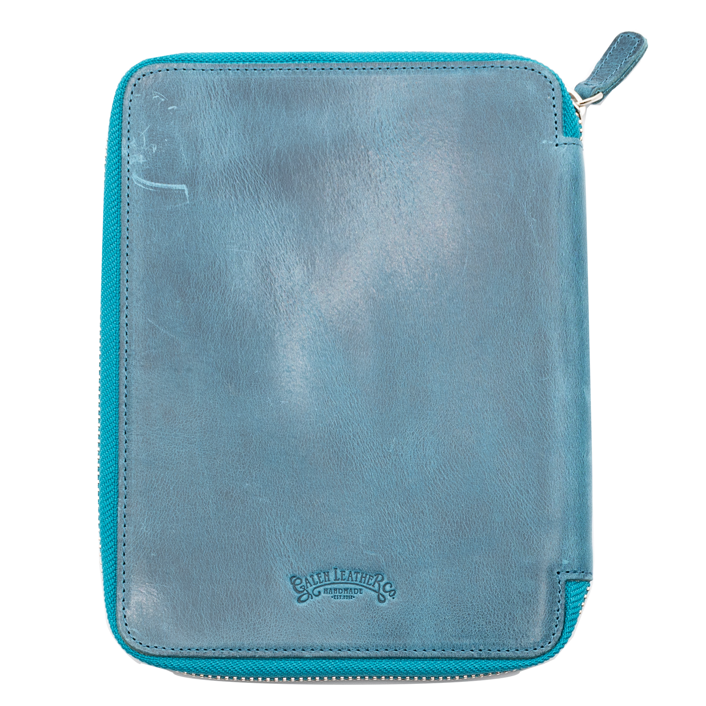 Galen Leather Co. Zippered A5 Notebook Folio - Crazy Horse Ocean