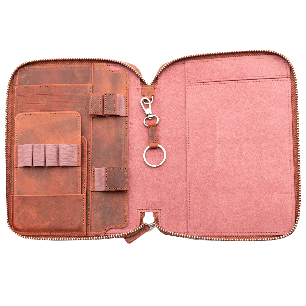 Galen Leather Co. Zippered A5 Notebook Folio - Crazy Horse Orange