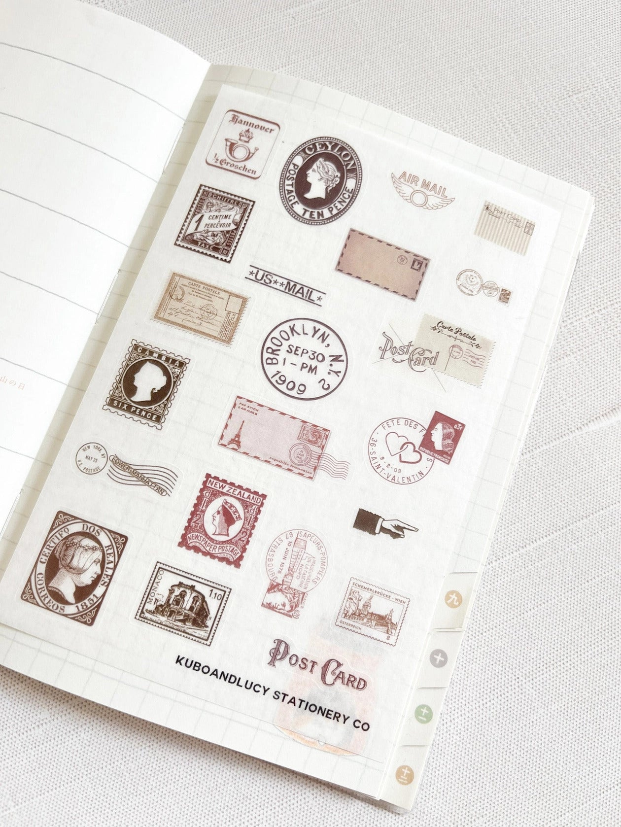 Kuboandlucy Stationery Co. - Postage Stamps Washi Sticker Sheet