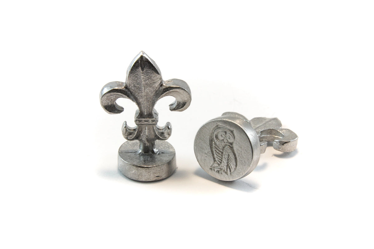 Global Solutions Metal Wax Seal 3/4" with Fleur-de-lis handle - Owl