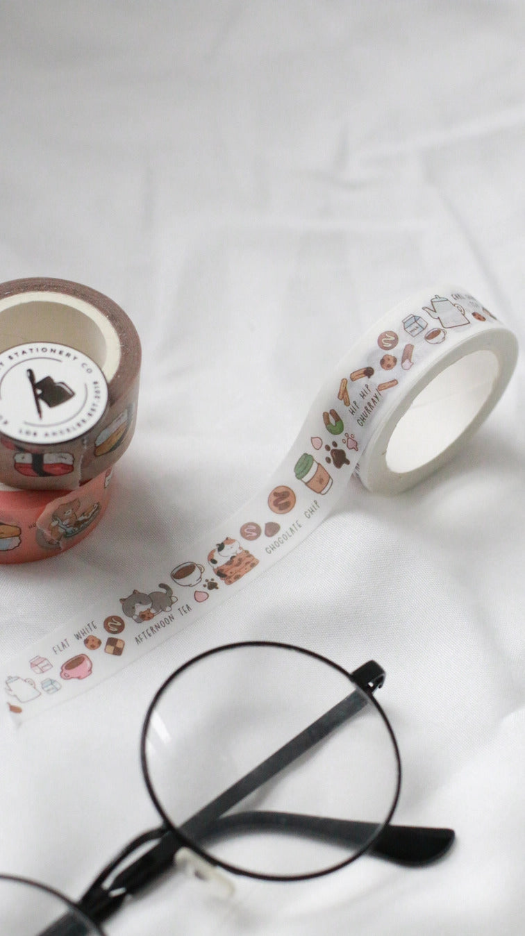 Kuboandlucy Stationery Co. - Coffee Cat Washi Tape