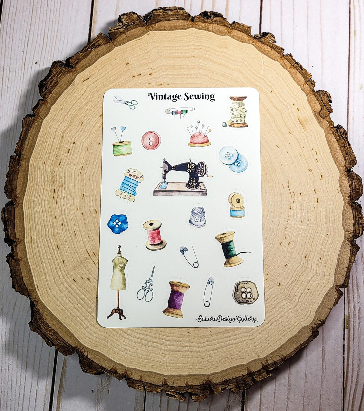 Sakura Design Gallery - Vinyl Stickers - Vintage Sewing